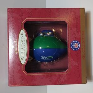 Vintage 1997 Hallmark NFL blimp ornament Seattle Seahawks